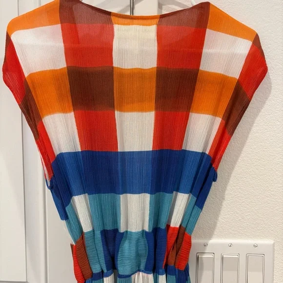 NWOT Mara Hoffman Swim Katinka Weave Colorful Plaid Maximalist Maxi Dress Sz S - Picture 7 of 15